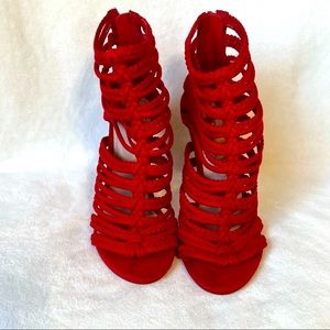 Aldo Gladiator Heels Red 7